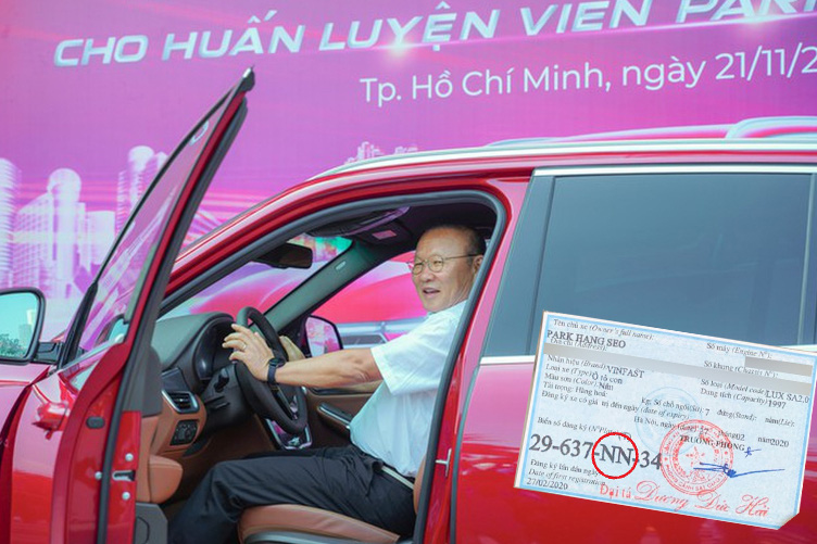 Lộ diện biển số xe VinFast của HLV Park Hang Seo, ký tự trên biển số gây tò mò