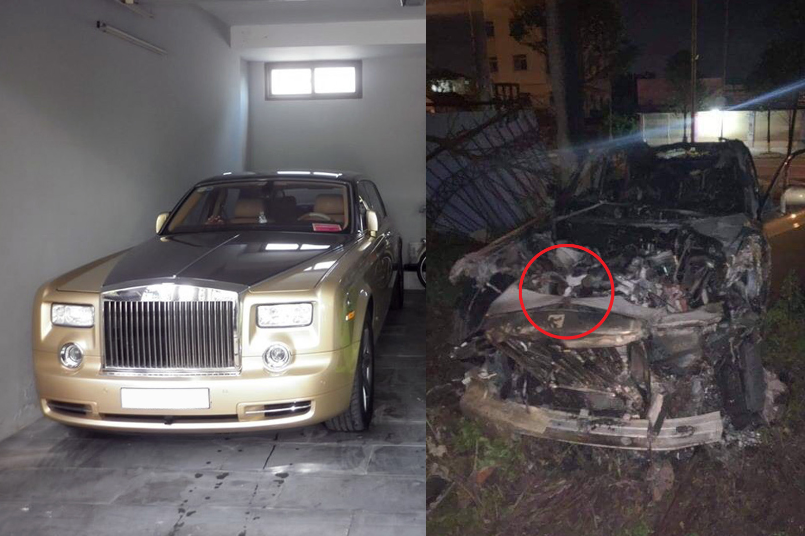 Xót xa hình ảnh Rolls-Royce Phantom biển tứ quý 8 sau cháy ở Quảng Ninh: Chỉ còn đống tro tàn, chiếc logo quyền lực thành cục than