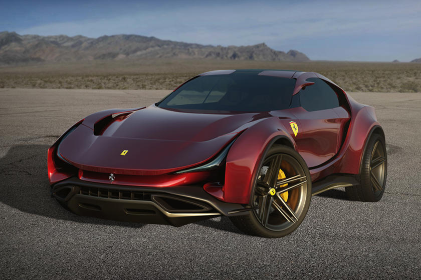 Siêu SUV đầu tiên của Ferrari qua tay dân thiết kế: Hầm hố tới dị dạng