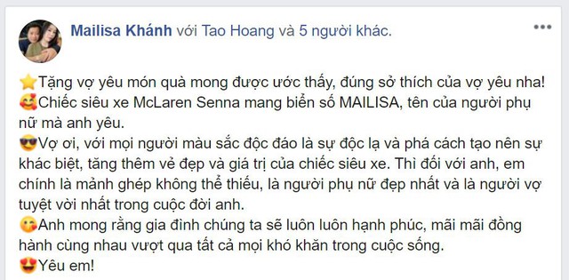 Đại gia Hoàng Kim Khánh khoe McLaren Senna với biển số mang tên vợ độc đáo nhất Việt Nam - Ảnh 1.