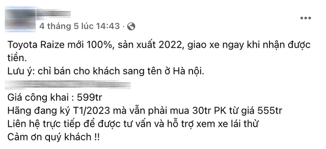 Toyota Raize tạo cơn sốt, dân buôn găm xe bán gần 600 triệu đồng ngang Kia Seltos vẫn cháy hàng - Ảnh 1.